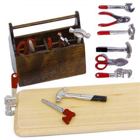 miniature tool box metal|miniature dollhouse box tools.